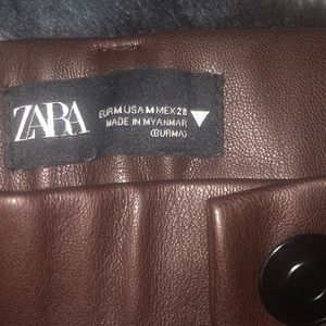 Zara button faux leather leggings